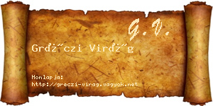 Gréczi Virág névjegykártya